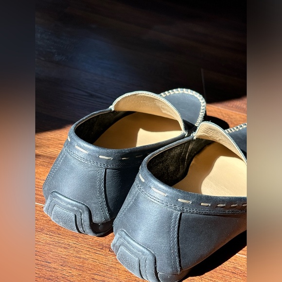 Frye & Co Men's 12 Black Leather Driving Loafers Shoes Lewis Venetian Moccasin - Picture 8 of 9